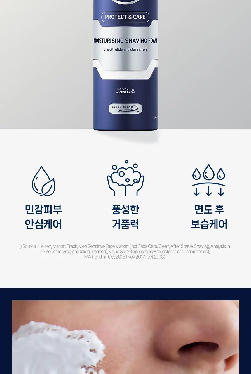 [대용량] 니베아 맨 프로텍트 앤 케어 쉐이빙 폼 250ml 상세페이지 3